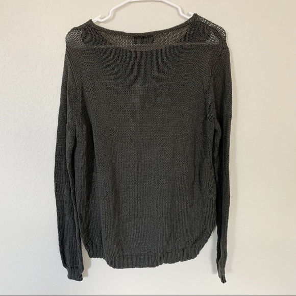 NWT Wooden Ships Tacos and Tequila Sweater Knit Top Crew Grey Bold Ink Sz S/M - Picture 6 of 6